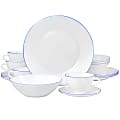 Gibson Elite Oster Juego De Vajilia 16-Piece Opal Glass Dinnerware Set, White 1 thumbnail image