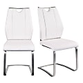 Eurostyle Lexington Side Chairs, White/Brushed Steel, Set Of 2 Chairs 1 thumbnail image