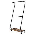 Honey Can Do Rustic Z-Frame Double Bar Garment Rack, 72"H x 11"W x 33-1/2"D, Black/Brown