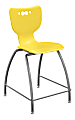 Hierarchy 4-Leg School Stool, 24", Yellow/Chrome