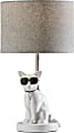 Adesso® Simplee Sunny Cat Table Lamp, 18"H, Light Gray Shade/White Base 1 thumbnail image