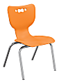 Hierarchy 4-Leg Stackable Student Chairs, 14", Orange/Chrome, Set Of 5 Chairs