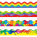 Trend Color Blast Bolder Borders Variety Pack - Jigsaw, Rainbow Gel, Wavy Bubbles, Rainbow Promise - 1872" Length - Assorted - 1 Set