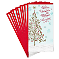 Hallmark Money Holder Christmas Cards, Sparkly Gold Tree and Blue Snowflakes (Pack of 10) 1 thumbnail image