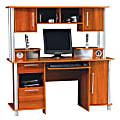 Empire Computer Desk With Hutch And USB Hub, 60 5/8"H x 59 5/8"W x 25 1/2"D, Expert Plum/Silver