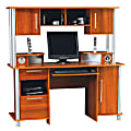Empire Computer Desk With Hutch And USB Hub, 60 5/8"H x 59 5/8"W x 25 1/2"D, Expert Plum/Silver 1 thumbnail image