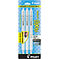Pilot FriXion Clicker Checker Design Erasable Gel Pens, Extra Fine Point, 0.5mm, White Barrel, Black Ink, Pack of 3 Pens