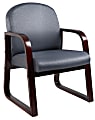 Boss Office Products Reception Room Chair, Mahogany/Gray 1 thumbnail image