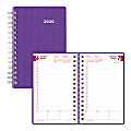 Brownline® Daily Planner, 8" x 5", Purple, January 2020 to December 2020