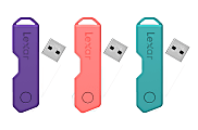 Lexar® JumpDrive® TwistTurn2 USB 2.0 Flash Drive, 16GB, Assorted Colors, LJDTT2-16GABOD20 1 thumbnail image