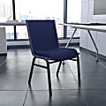 Flash Furniture HERCULES Series Stack Accent Chair, Navy Blue Patterned Fabric/Silvervein Frame