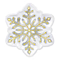 Amscan Christmas Snowflake-Shaped Plates, 10-1/2", White, 8 Plates Per Pack, Case Of 2 Packs