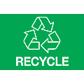 Tape Logic® Preprinted Labels, "Recycle"/Arrow Logo, DL1312, Rectangle, 2" x 3", White/Green, Roll Of 500