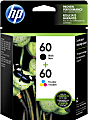 HP 60 Black And Tri-Color Ink Cartridges, Pack Of 2, N9H63FN