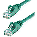 StarTech.com 1ft Green Cat6 Patch Cable with Snagless RJ45 Connectors - Short Ethernet Cable - 1 ft Cat 6 UTP Cable - First End: 1 x RJ-45 Male Network - Second End: 1 x RJ-45 Male Network - Patch Cable - Gold Plated Connector - 24 AWG - Green