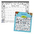 Blueline Garden Design Monthly Desk Pad - Julian - Monthly - January 2019 till December 2019 - 1Month Single Page Layout - Desk Pad - White - Chipboard - Eyelet, Tear-off, Compact, Reinforced - 22" x 17"