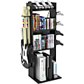 Atlantic Game Central M Rack - 2 x Guitar, 2 x Controller, 60 x DVD, 96 x Blu-ray - 36.5" Height x 11.3" Width20" Length - Floor - Black - Wood, Steel 1 thumbnail image