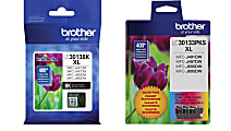 Brother® LC3013 High-Yield Black And Cyan, Magenta, Yellow Ink Cartridges, Pack Of 4, LC3013SET-OD