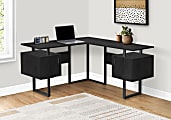 Monarch Specialties Hani 58"W Computer Desk, Black 1 thumbnail image