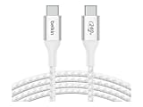 Belkin 240W USB-C to USB-C Cable - 480 Mbps - Nylon, Braided - M/M - 2m/6.6ft - White - 6.56 ft USB-C Data Transfer Cable  - CAB015BT2MWH 1 thumbnail image