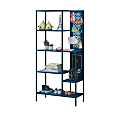 Ameriwood™ Home Mr. Kate Annie 73"H 5-Shelf Metal Bookcase, Deep Ocean Blue