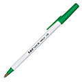 BIC® Round Stic® Ballpoint Pens, 1.0 mm, Medium Point, Translucent Barrel, Green Ink, Pack Of 12 1 thumbnail image
