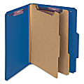 Smead® Classification Folders, Top-Tab With SafeSHIELD® Coated Fasteners, 2" Expansion, Letter Size, 50% Recycled, Dark Blue, Box Of 10
