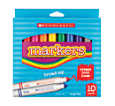 Scholastic Markers, Broad Tip, Assorted Colors, Pack Of 10