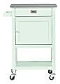 Linon Victoria 36"H Apartment Cart With Stainless-Steel Top, Light Green