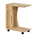 South Shore Kodali Mobile Side Table, 24"H x 19-1/2"W x 11-3/4"D, Natural Wood