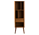 Baxton Studio Bretton 5-Shelf Bookcase, Walnut Brown