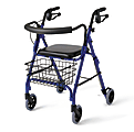 Medline Guardian Deluxe Rollator, 6" Wheels, Blue 1 thumbnail image