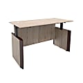 Forward Furniture Allure Height-Adjustable Desk, 72"W x 36"D, Sunlight Ash/Brown