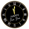 Amscan Happy New Year's Melamine Clock Platters, 13-1/2", Black, Set Of 4 Platters