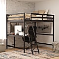 Flash Furniture Riley Loft Bed Frame With Desk, Full, 57-1/2”L x 78-3/4”W x 57-1/2”D, Espresso