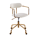 LumiSource Demi Mid-Back Office Chair, Gold/Cream