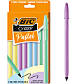 BIC Cristal Pastel Ballpoint Pens, Black Ink, Pastel Colored Barrels, Pens for Journaling, 8-Count Pack 1 thumbnail image