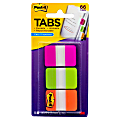 Post-it® Notes Durable Filing Tabs, 1" x 1-1/2", Green/Orange/Pink, 22 Flags Per Pad, Pack Of 3 Pads