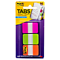 Post-it® Notes Durable Filing Tabs, 1" x 1-1/2", Green/Orange/Pink, 22 Flags Per Pad, Pack Of 3 Pads 1 thumbnail image