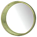 PTM Images Framed Mirror, Round Wall, 24"H x 24"W, Natural Green