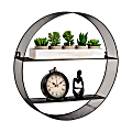 Mind Reader Circular Floating Shelf, 18”H x 4”W x 18”D, Black 1 thumbnail image