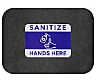 M + A Matting Sure Stride Impressions Mats, Sanitize Hands Here, 17" x 23-1/2", Smoke, Pack Of 6 Mats