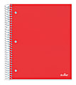 Office Depot® Brand Stellar Poly Notebook, 8" x 10-1/2, 5 Subject, Wide Ruled, 200 Sheets, Red