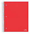 Office Depot® Brand Stellar Poly Notebook, 8" x 10-1/2, 5 Subject, Wide Ruled, 200 Sheets, Red