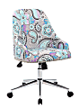 Boss Office Products Carnegie Fabric Mid-Back Desk Chair, Paisley/Chrome