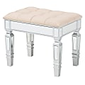 Baxton Studio Hedia Contemporary Glam And Luxe Ottoman, Beige/Silver 1 thumbnail image