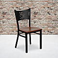 Flash Furniture Coffee Back Metal Restaurant Chair, Cherry/Black