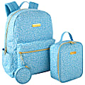 Jessica Simpson Backpack With 16" Laptop Pocket, Lunch Bag And Coin Purse, Blue Leopard Print 1 thumbnail image