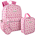 Jessica Simpson Backpack With 16" Laptop Pocket, Lunch Bag And Coin Purse, Pink Heart 1 thumbnail image