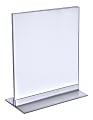 Azar Displays Acrylic Vertical/Horizontal T-Strip Sign Holders, 8 1/2" x 11", Clear, Pack Of 10